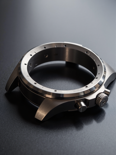 商业产品摄影,高端手表摆放在黑色背景上,专业打光,细节清晰,质感突出